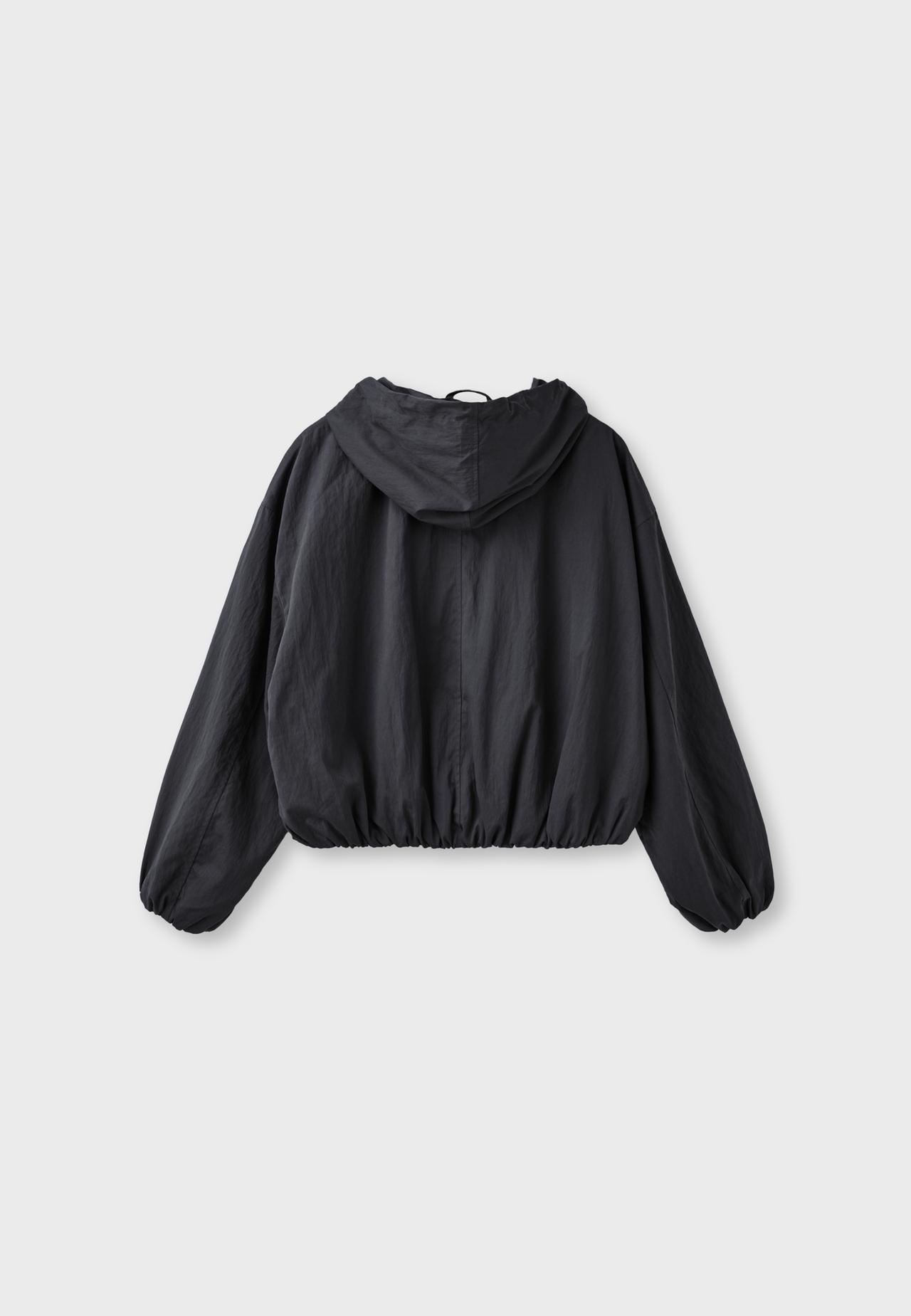Basic nylon hood jacket — Black