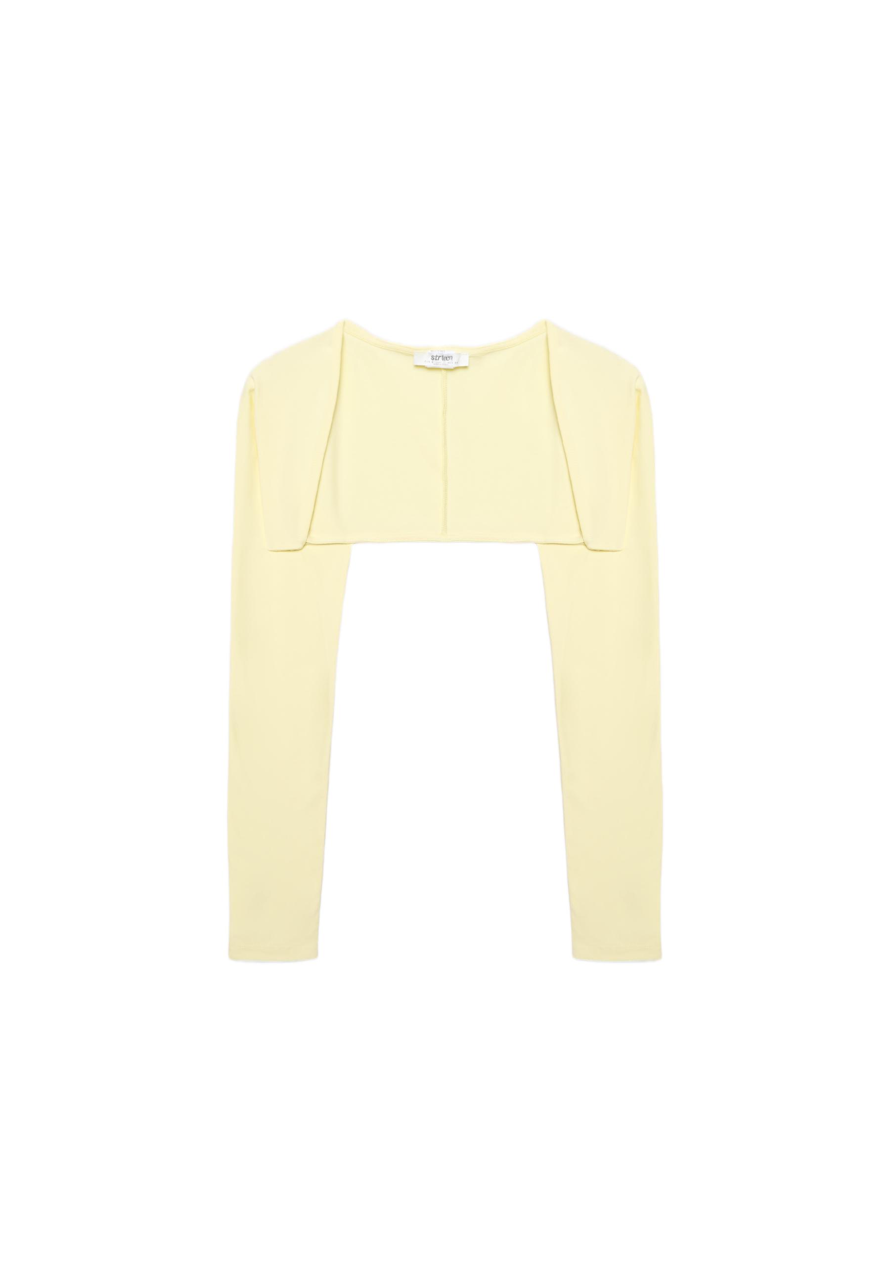 Slim fit long sleeve bolero — Pastel yellow