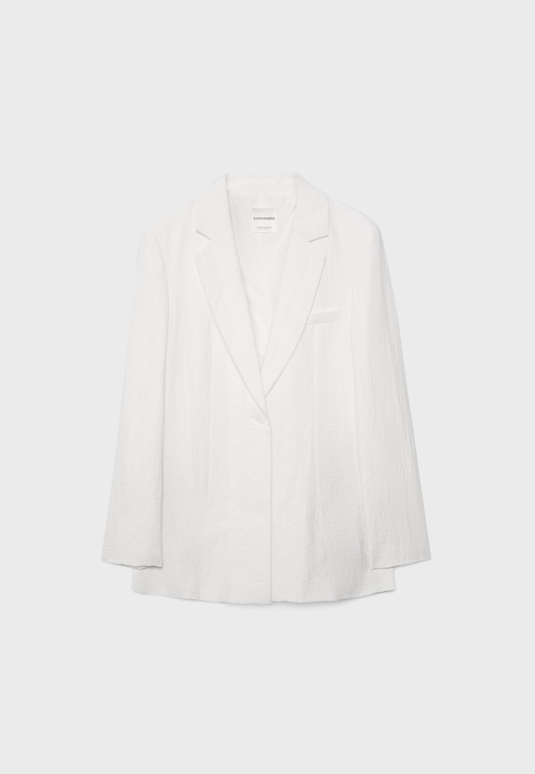 Fitted rustic blazer — White
