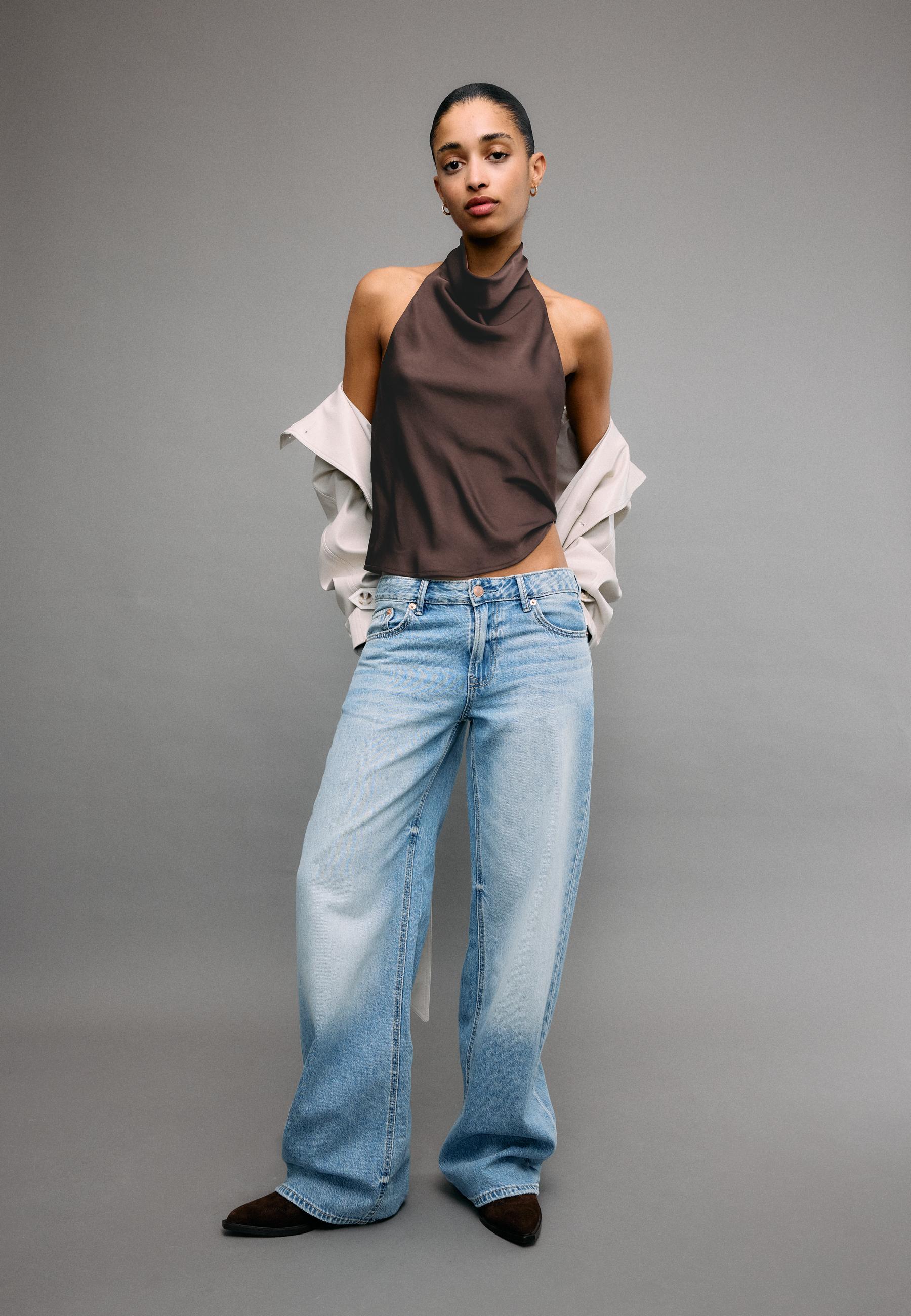 Saten halter top - Görsel 3