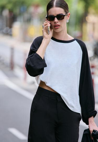 Oversize baseball T-shirt — Black 1