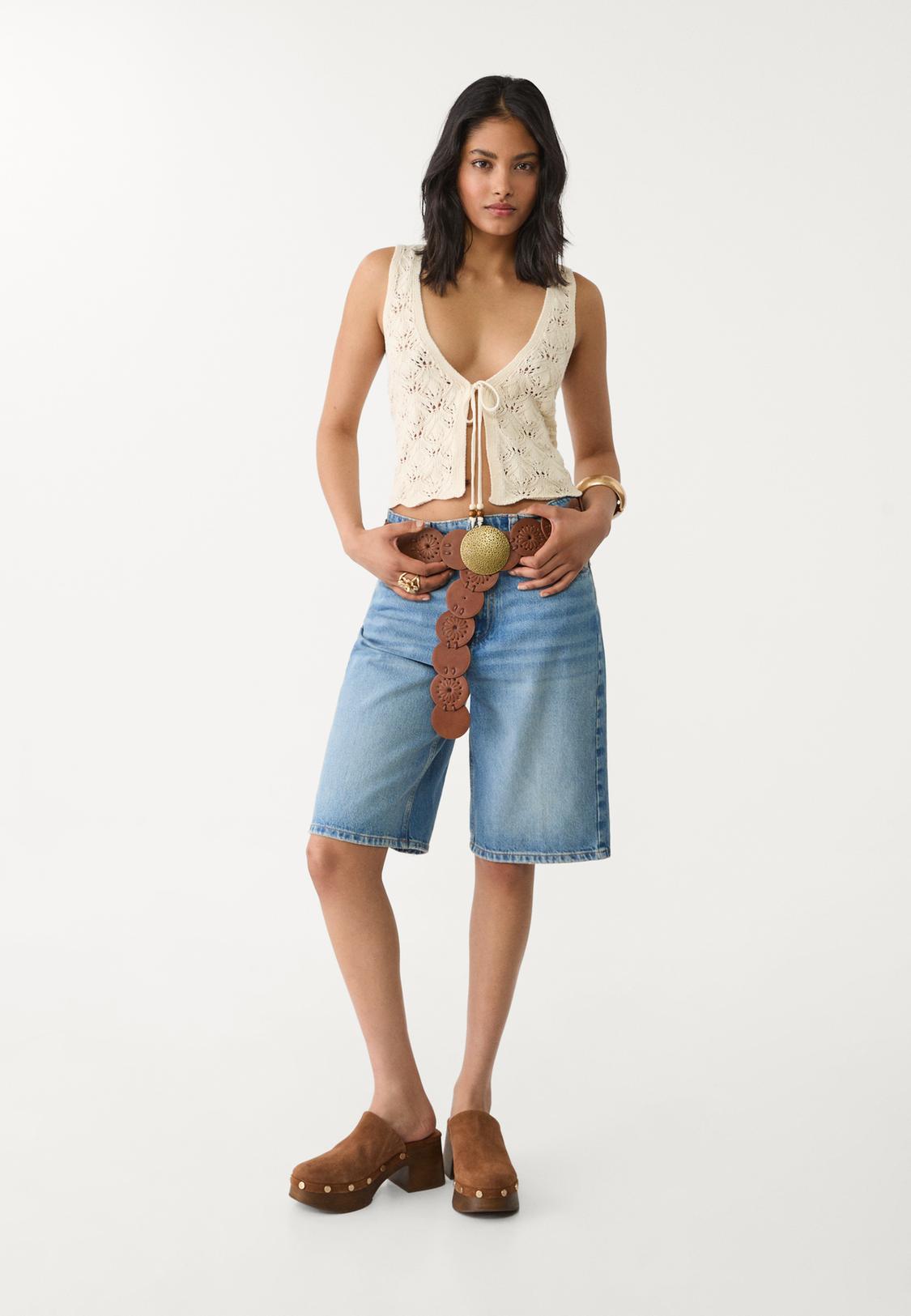 Chaleco Stradivarius Mujer España Botones Dorados Chaleco Punto