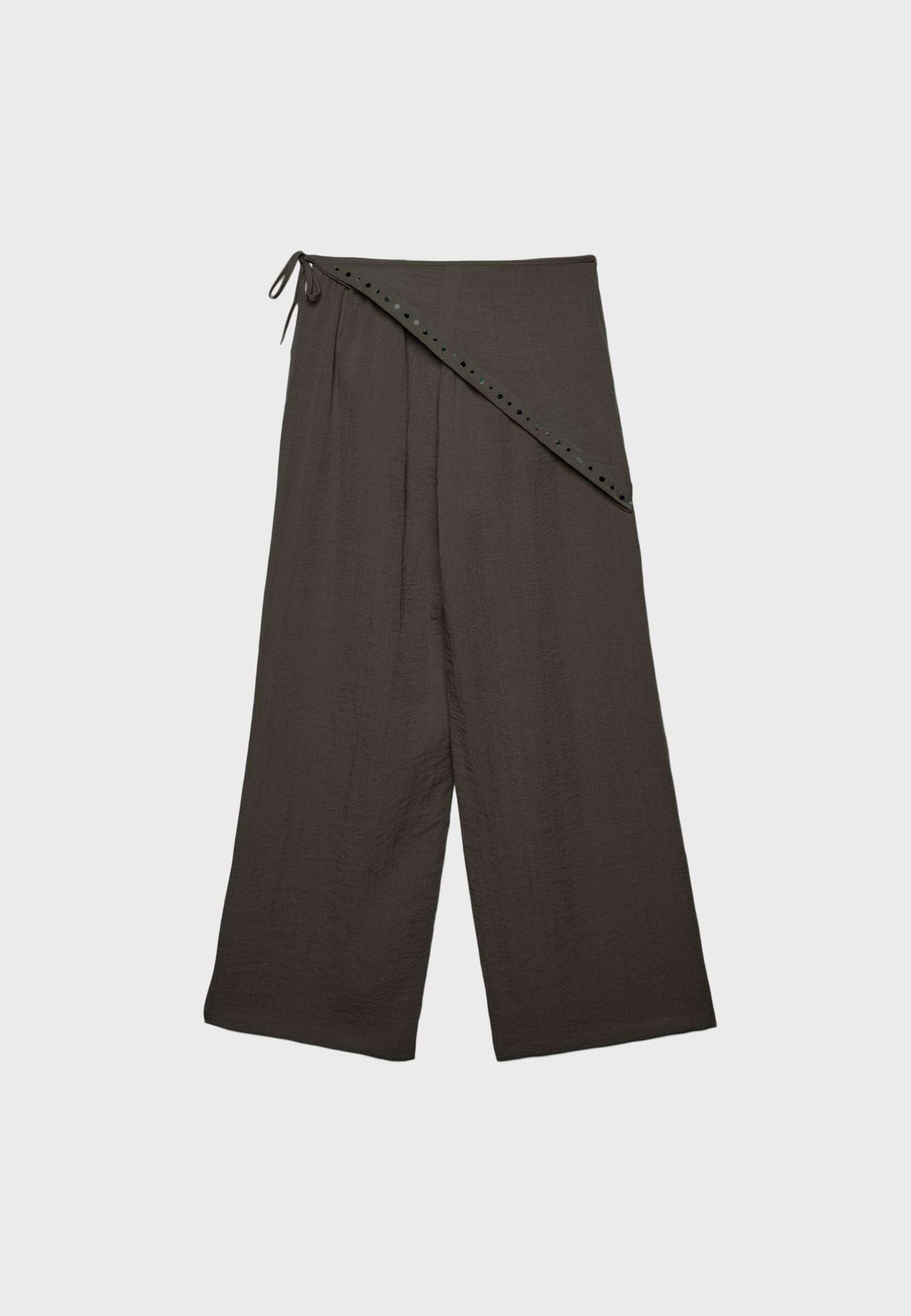 Lyocell scarf trousers — Brown