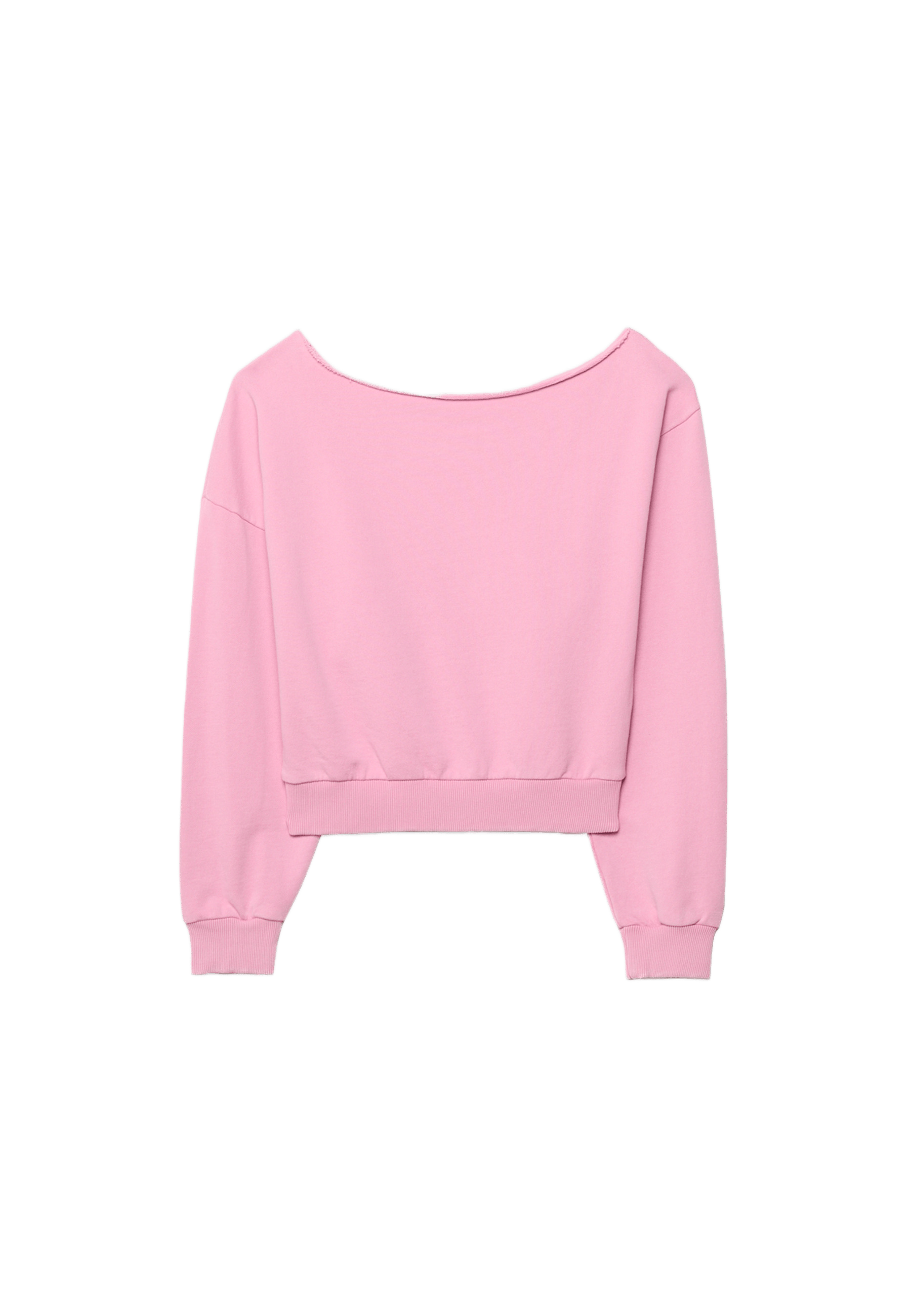 Washed effect cropped sweatshirt — Bubblegum pink
