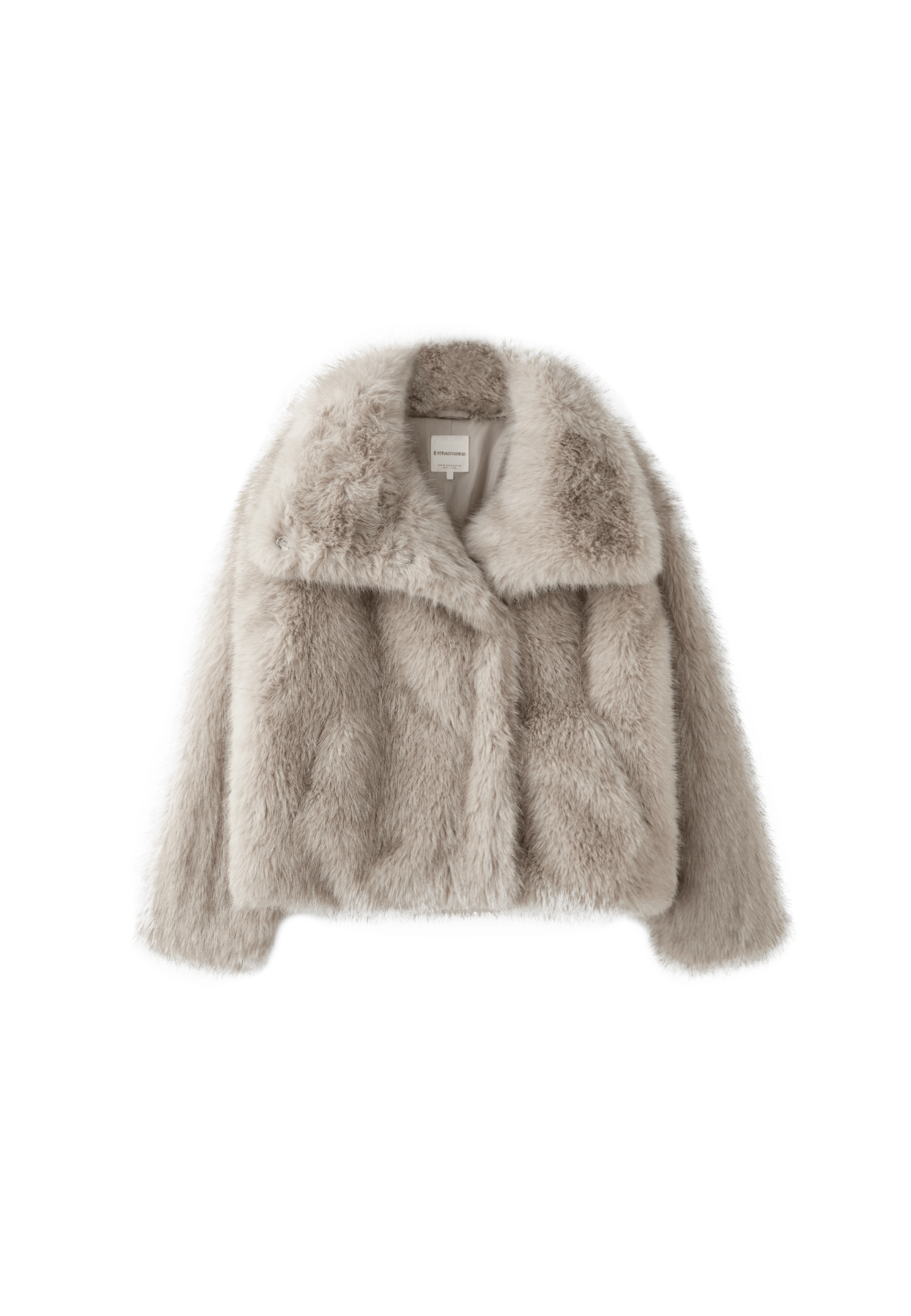 Stradivarius Basic dik yakalı suni kürk ceket görsel 2
