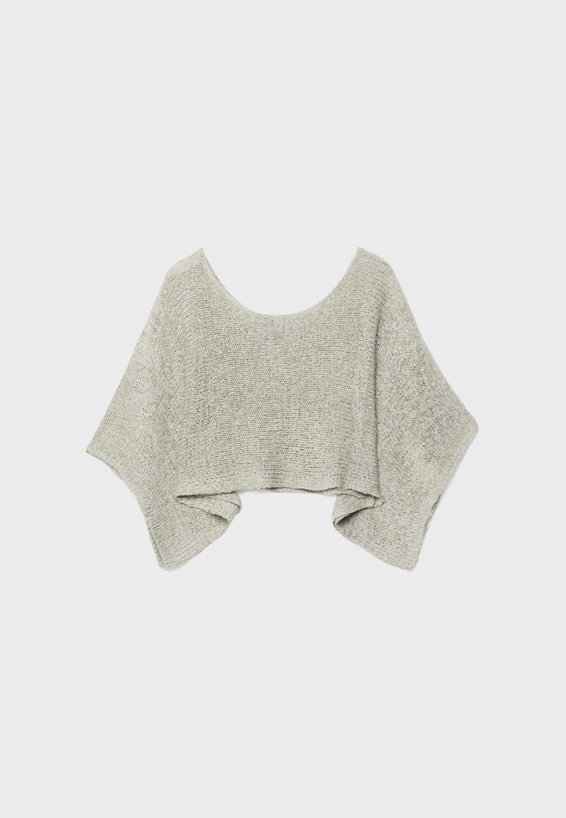 Basic cape knit jumper — Khaki