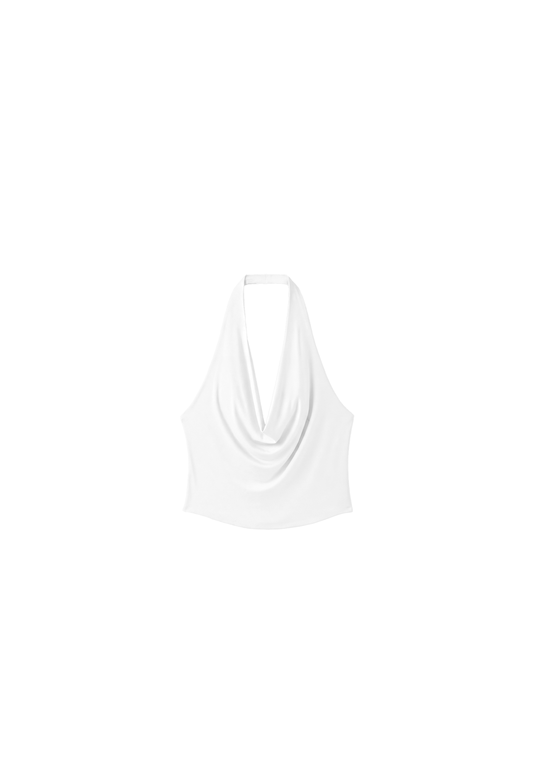 Draped halter top — Ecru