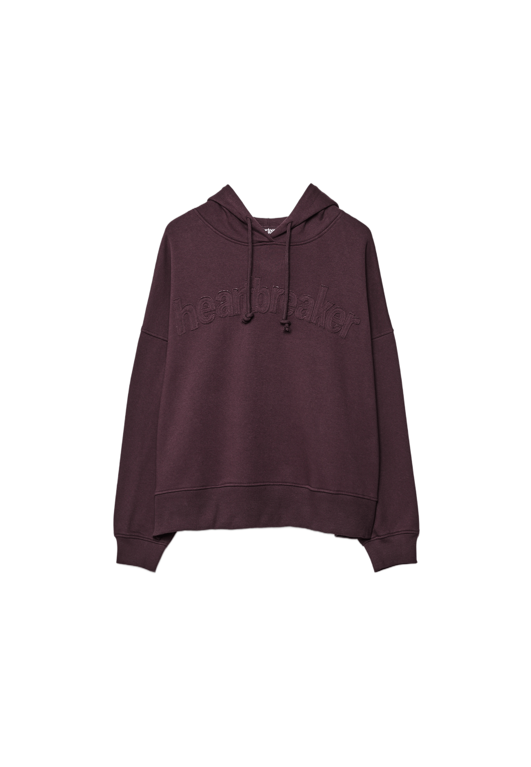 Embroidered hood sweatshirt — Burgundy