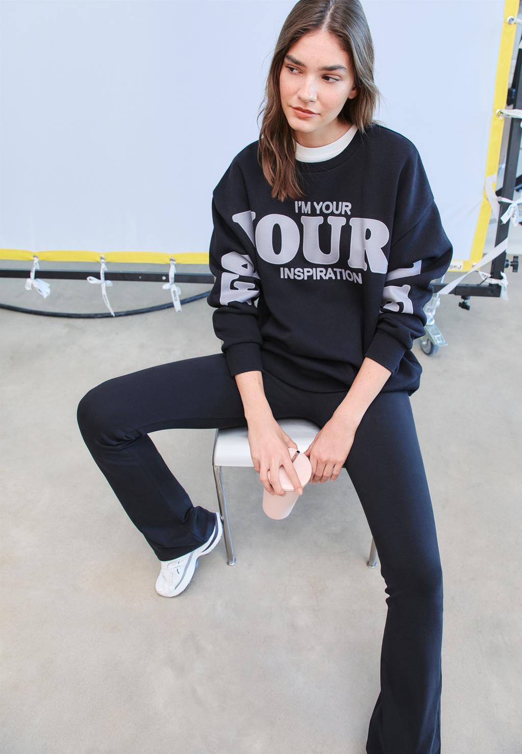 Bluza oversize z nadrukiem Smile