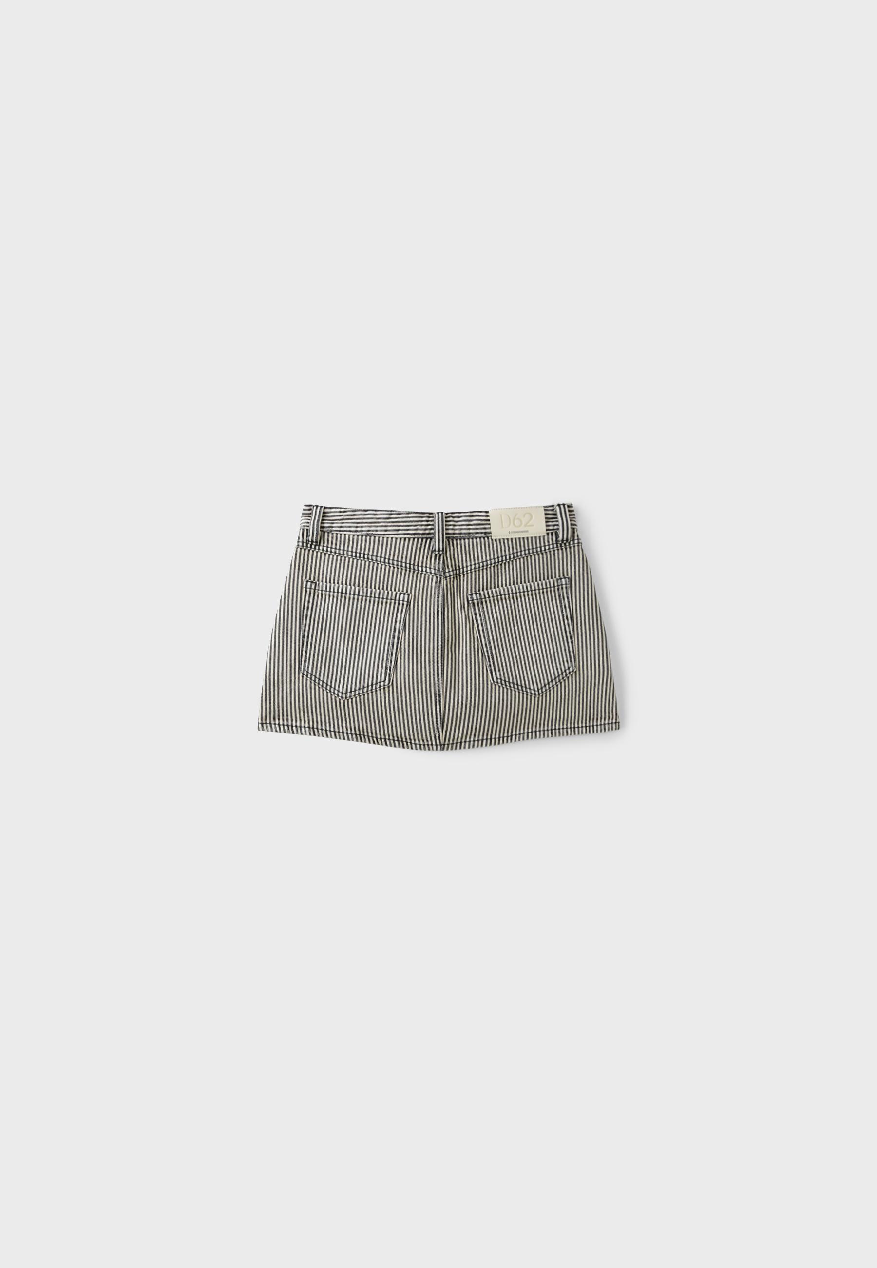 D62 straight striped skort — Dark grey