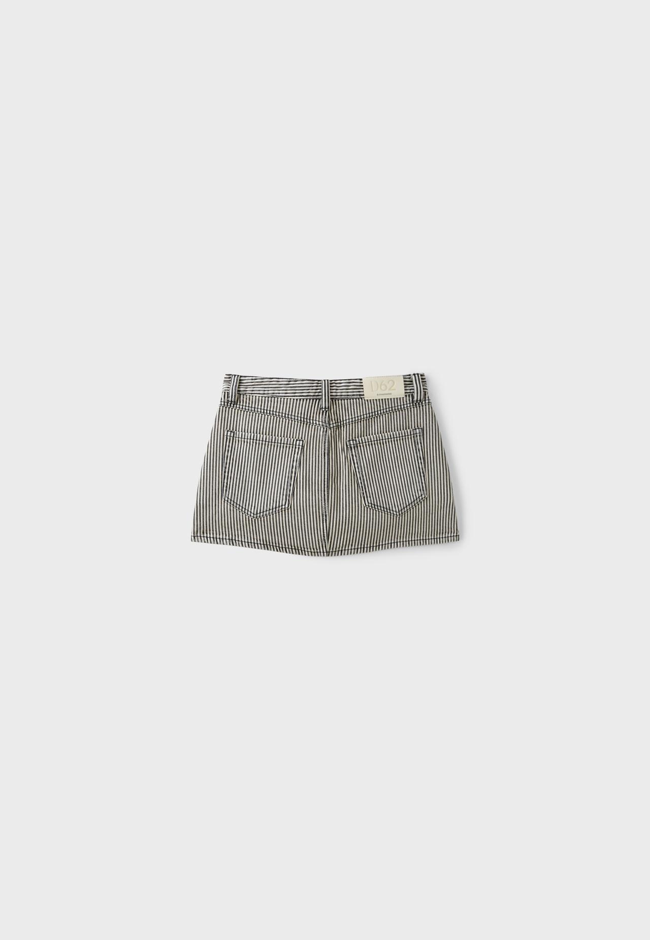 D62 striped straight skort — Dark grey