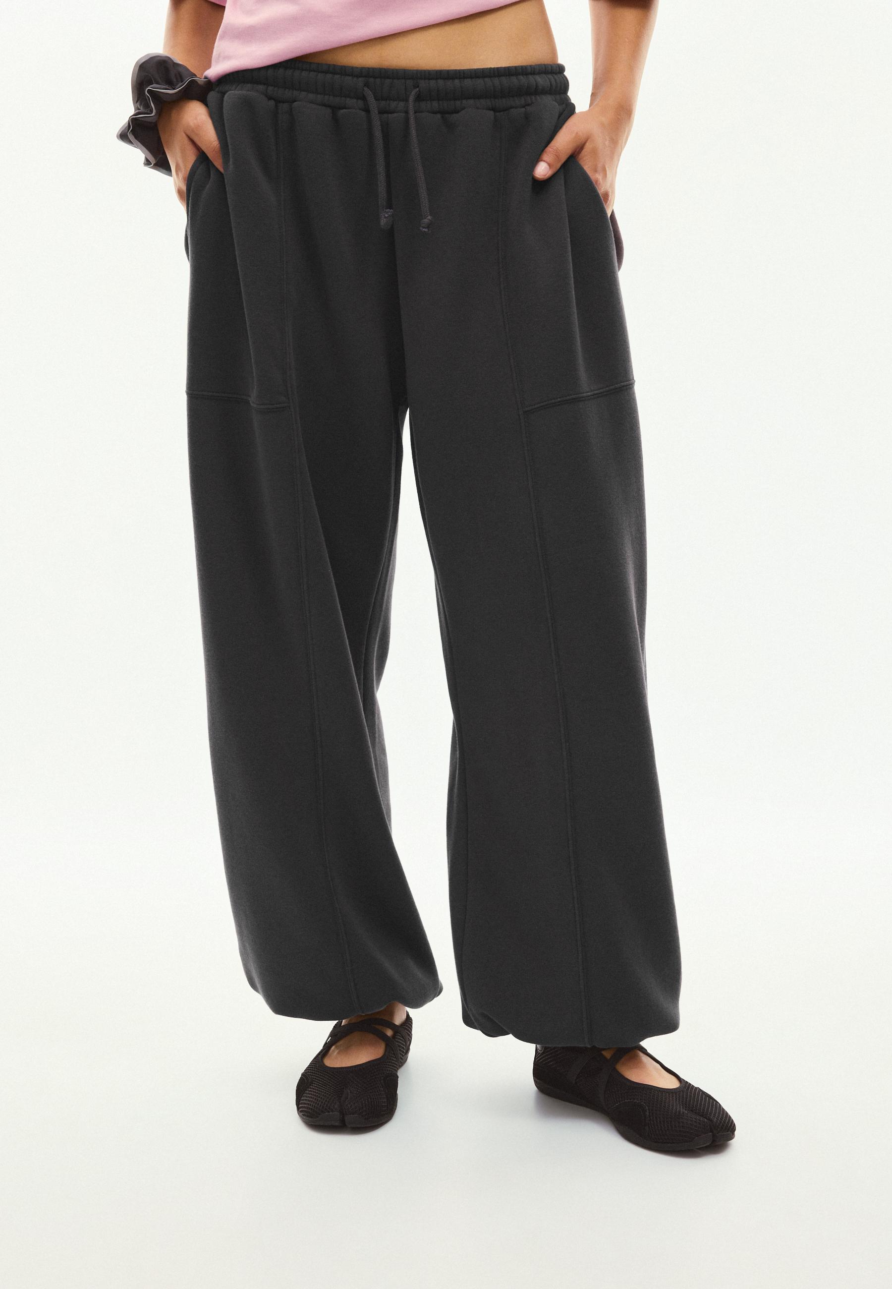 Stradivarius Παντελόνι Jogger Barrel Από Φούτερ Με Στόπερ Ανθρακί Xs