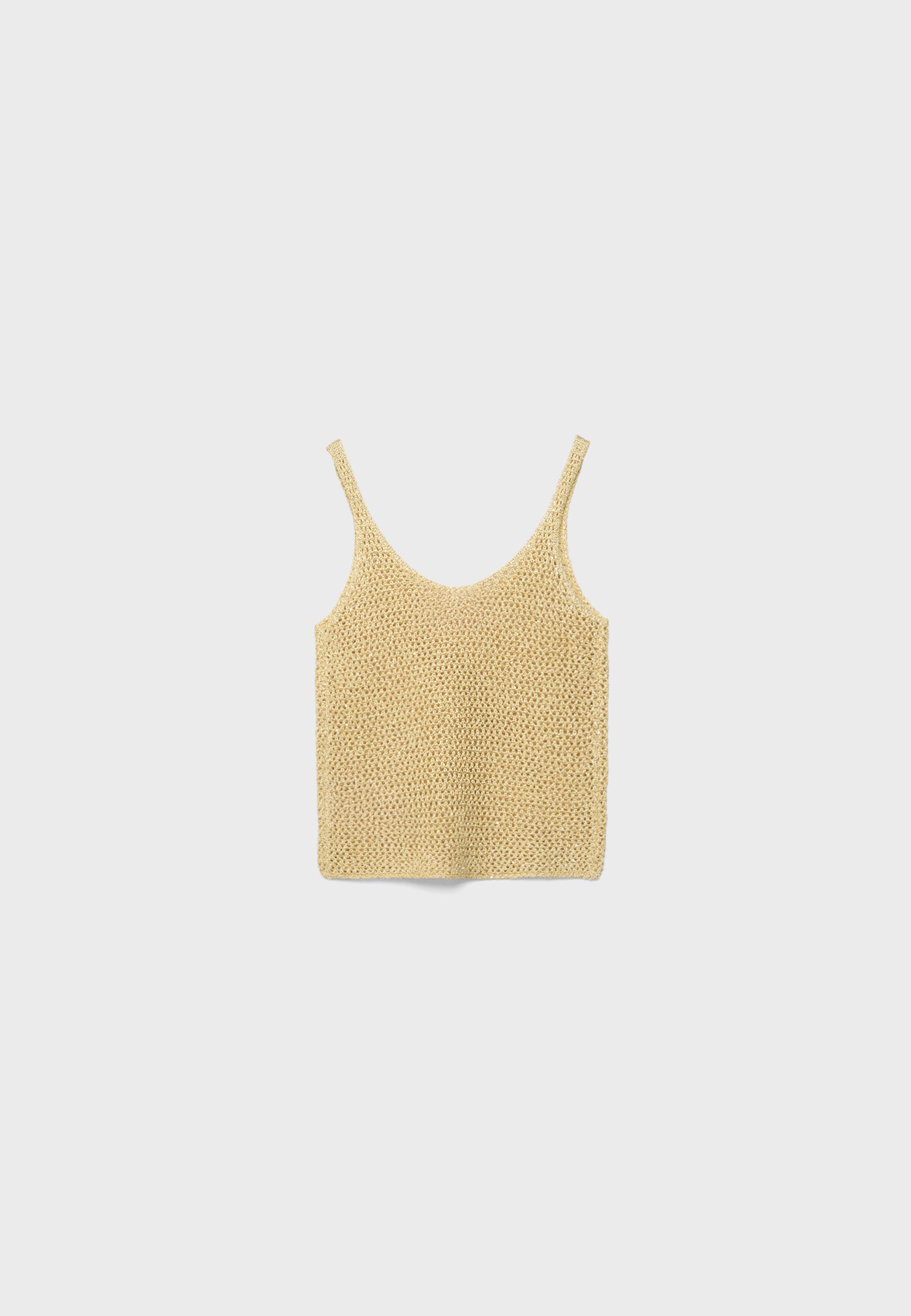 Shimmery knit top — CORN YELLOW
