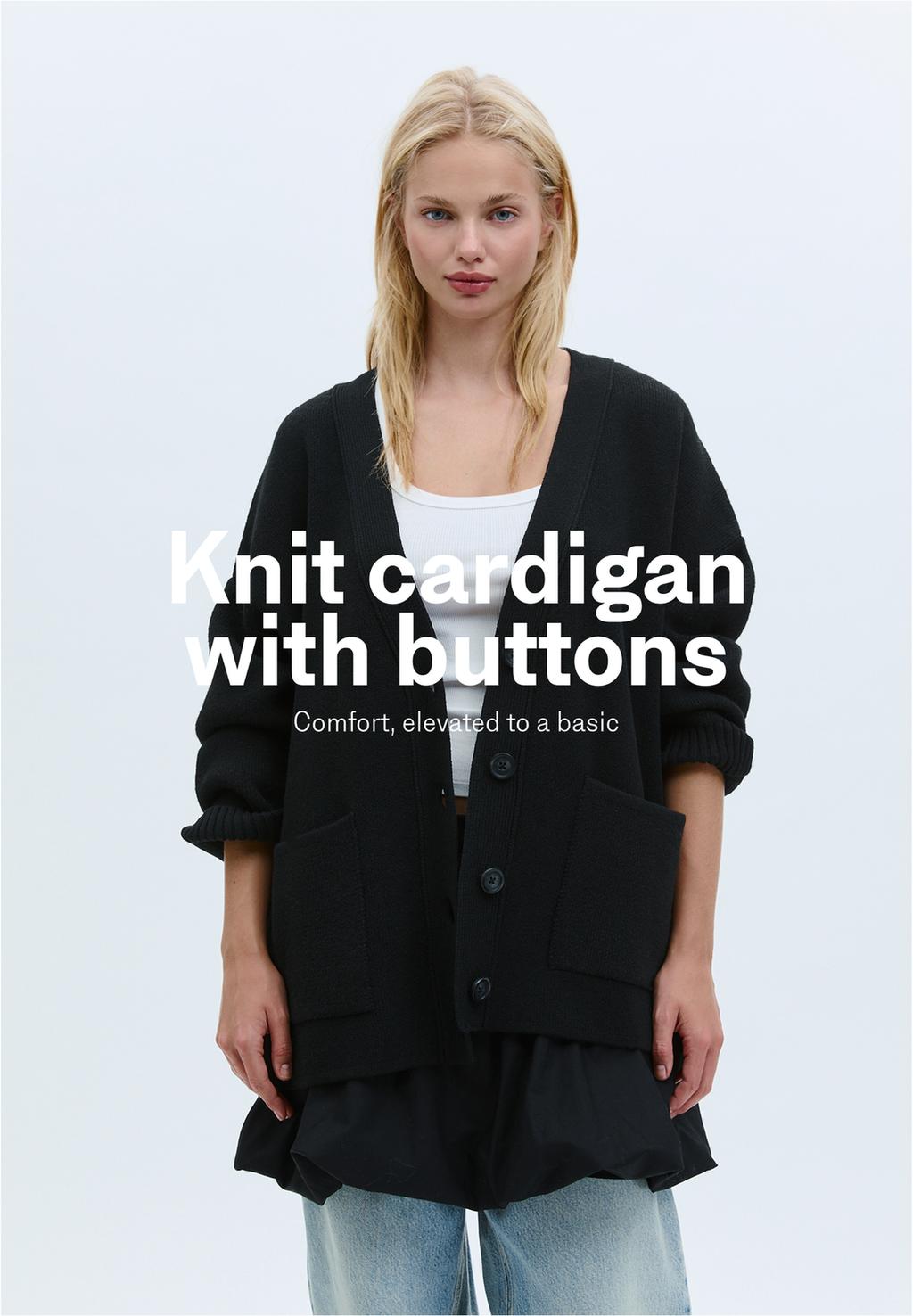 Chaqueta regular punto botones