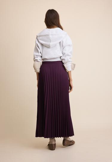 Pleated maxi skirt — AUBERGINE 5