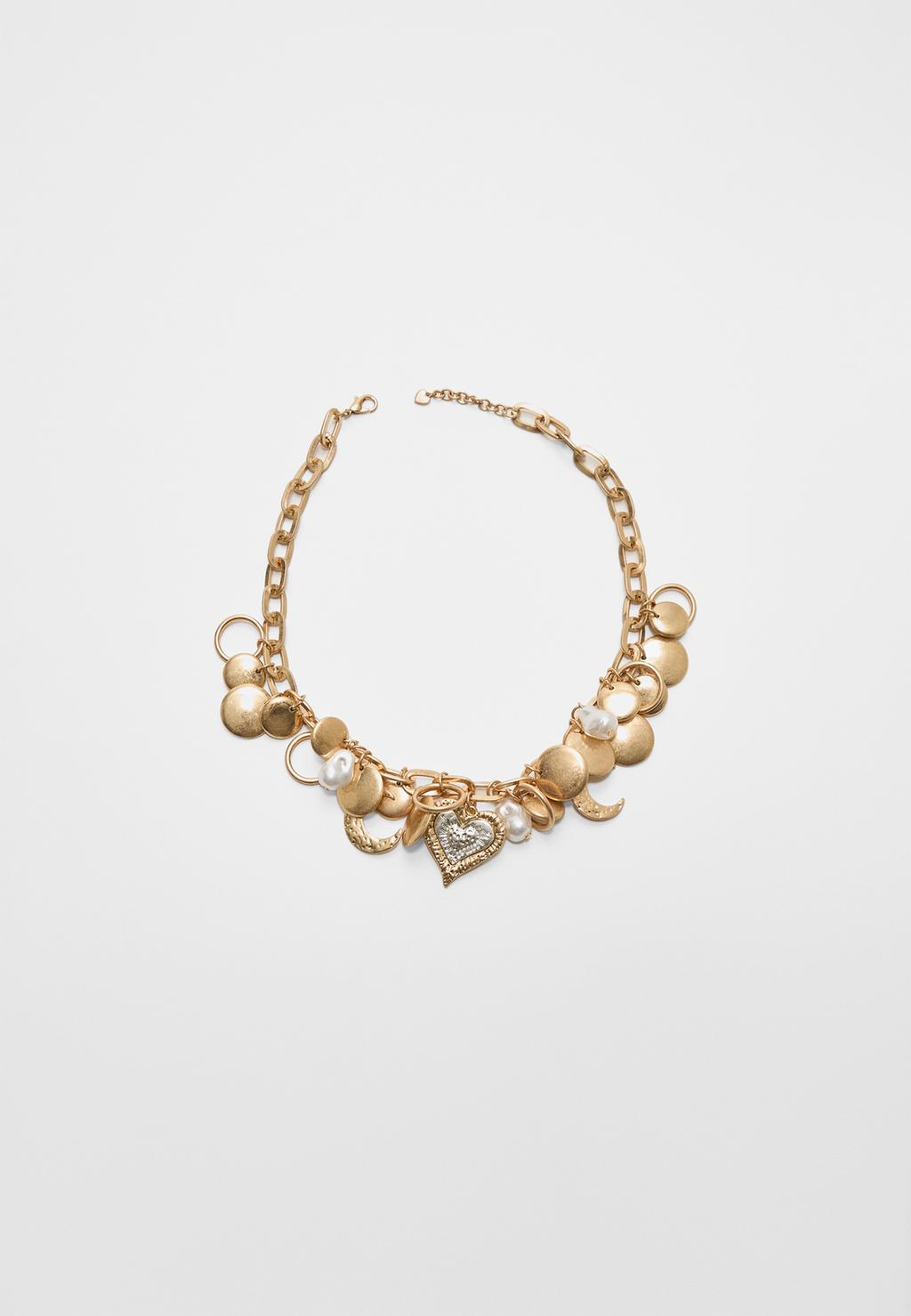 Collier multi-charms cœurs