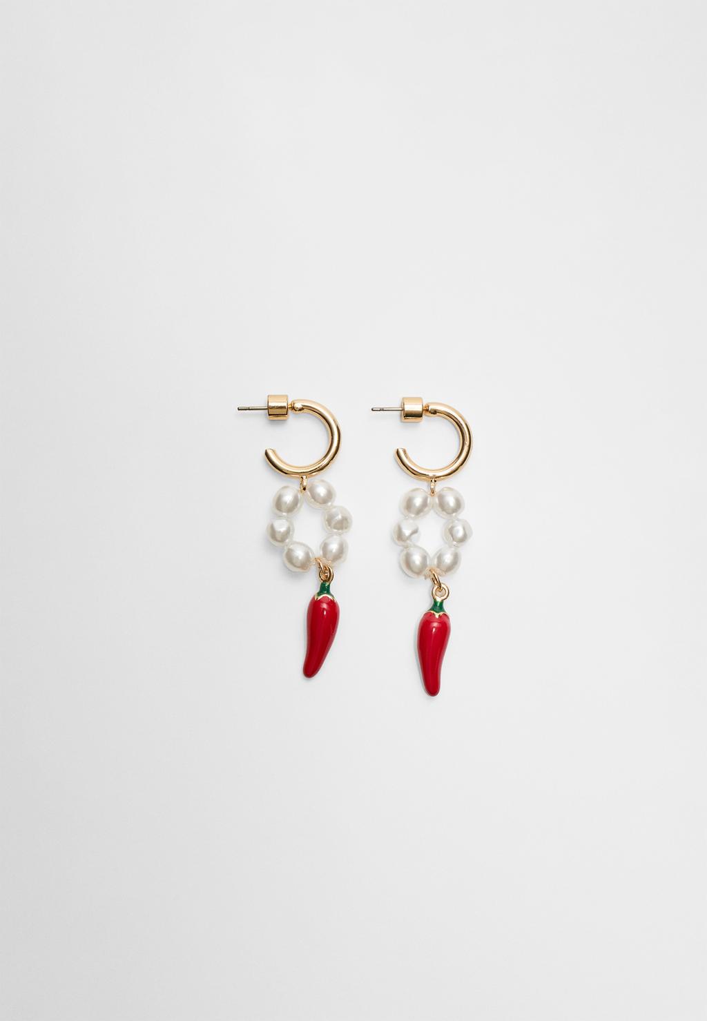 Strawberry charm earrings