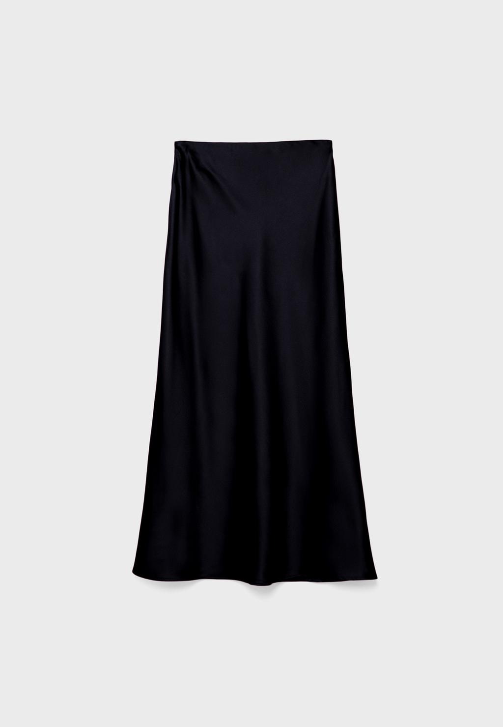 Falda midi satinada