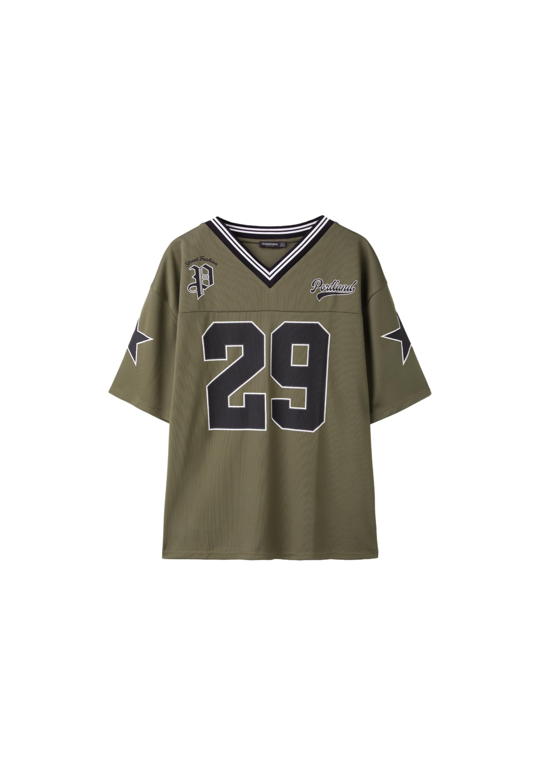 Maxi number T-shirt — Khaki