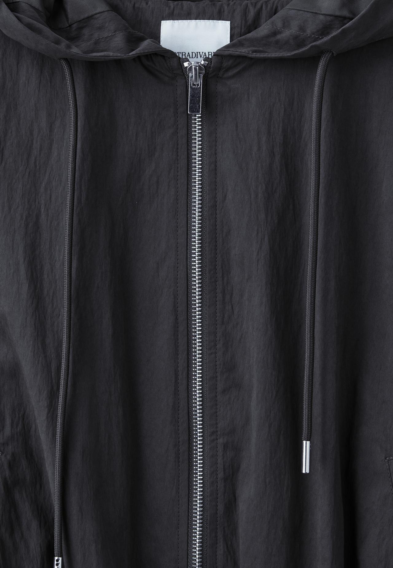 Basic nylon hood jacket — Black