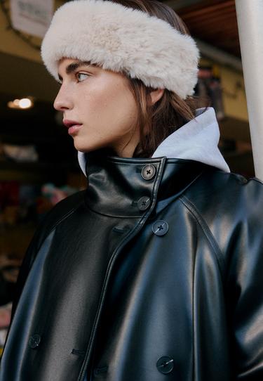 Faux fur headband — Ecru 2