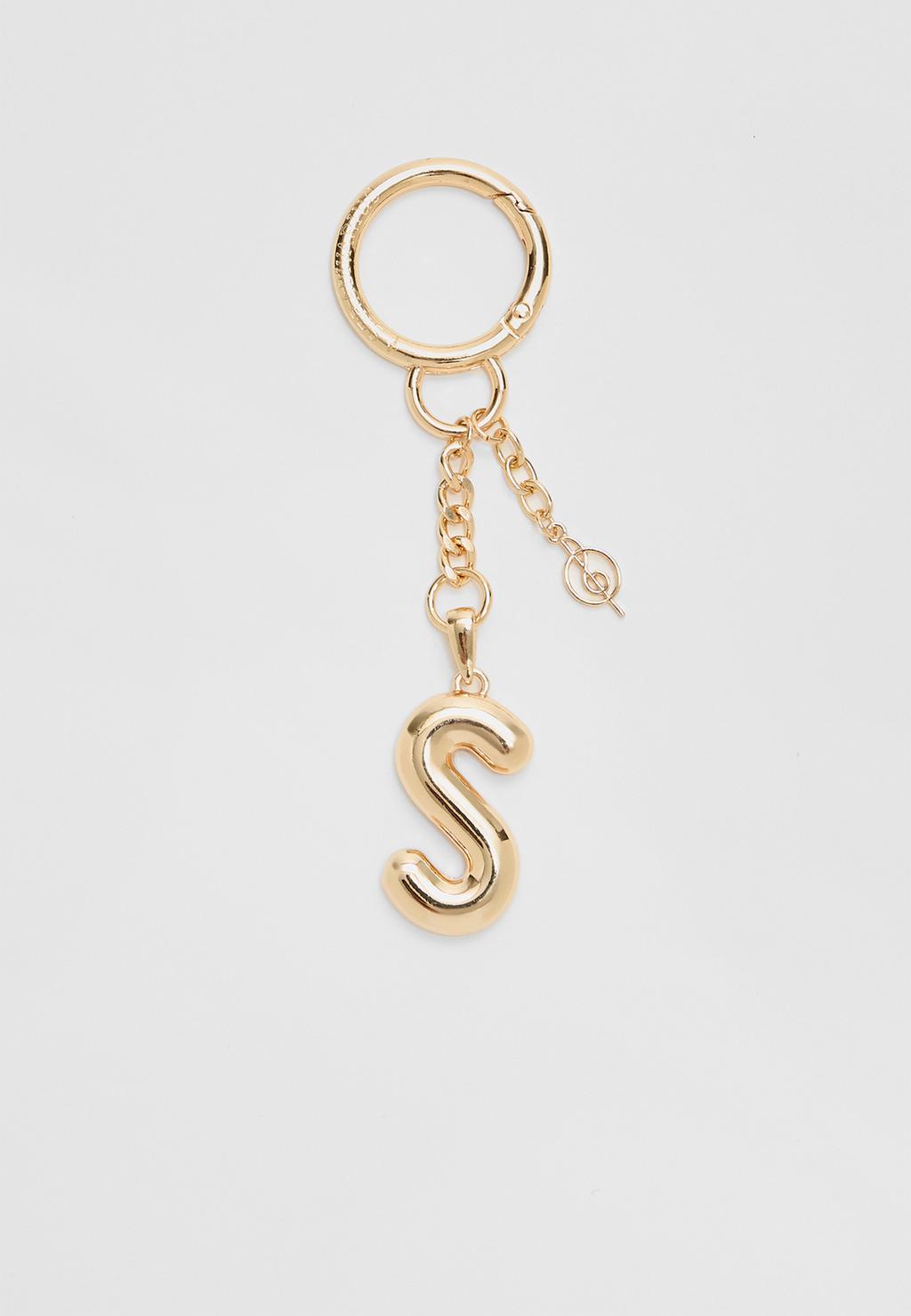 Initial charm key ring