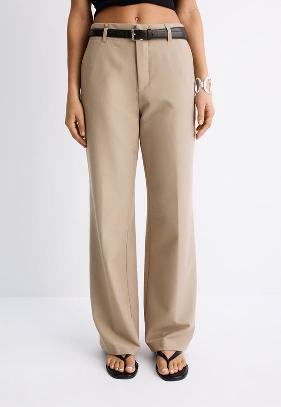 pantalon fluido recto vestir cinturon l04020080