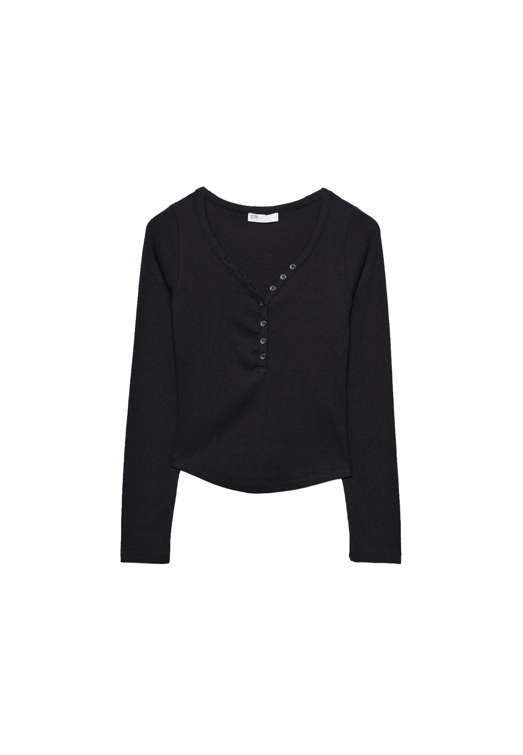 Blouse with buttons — Black