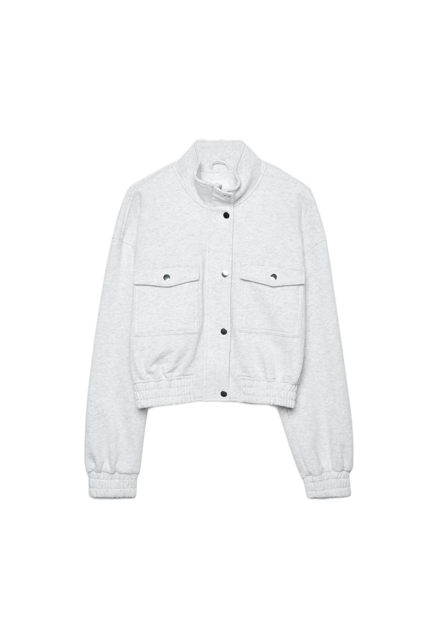 Dik yaka sweatshirt ceket - Görsel 10