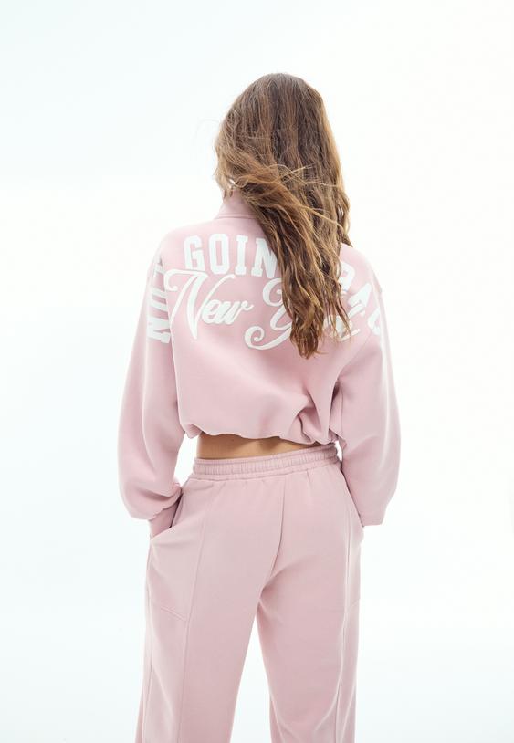 dik yaka crop sweatshirt