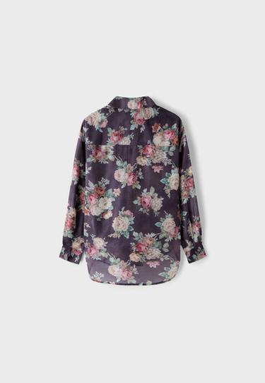 Floral print flowing shirt — Purple 8