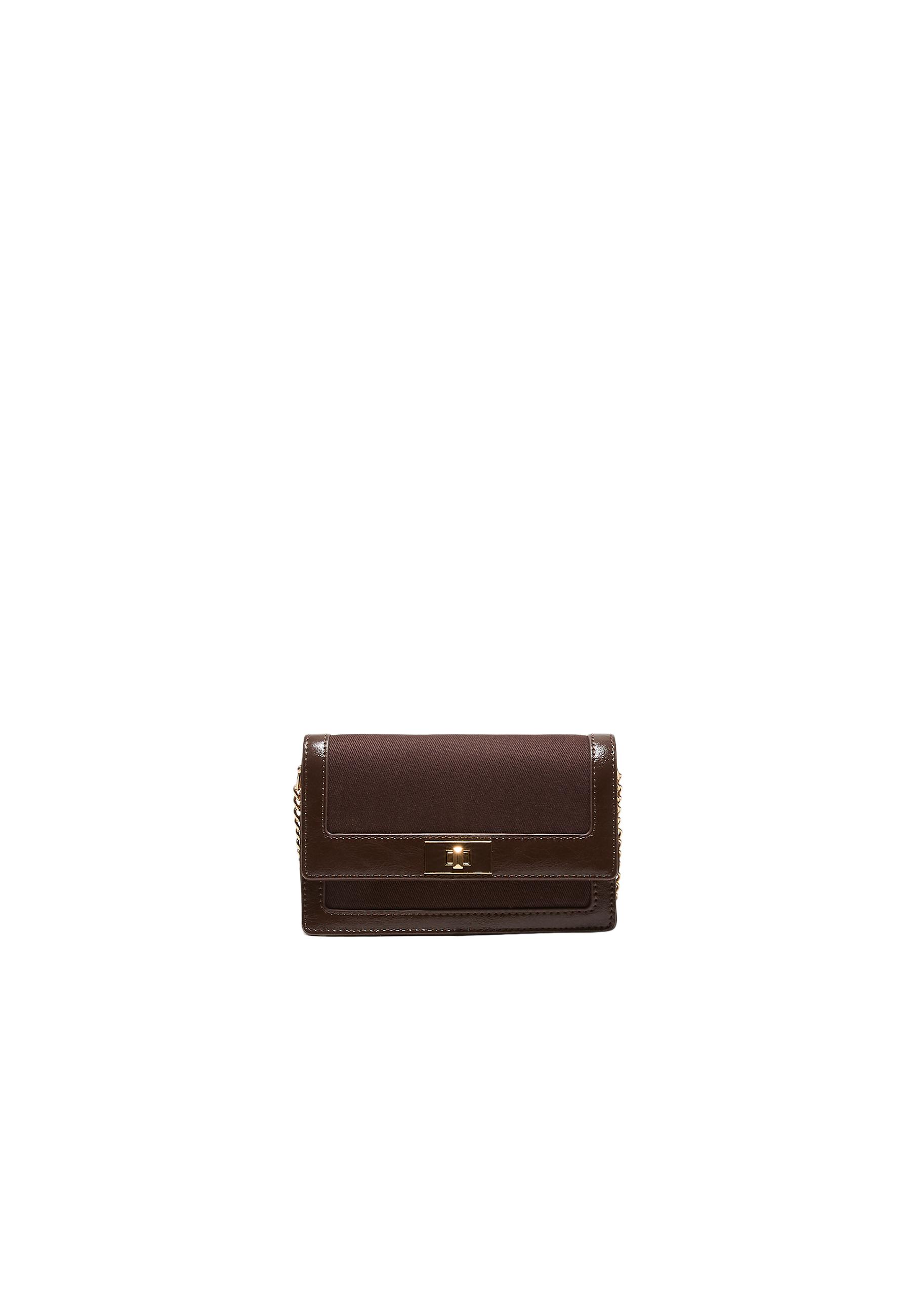 Contrast canvas crossbody bag — Brown