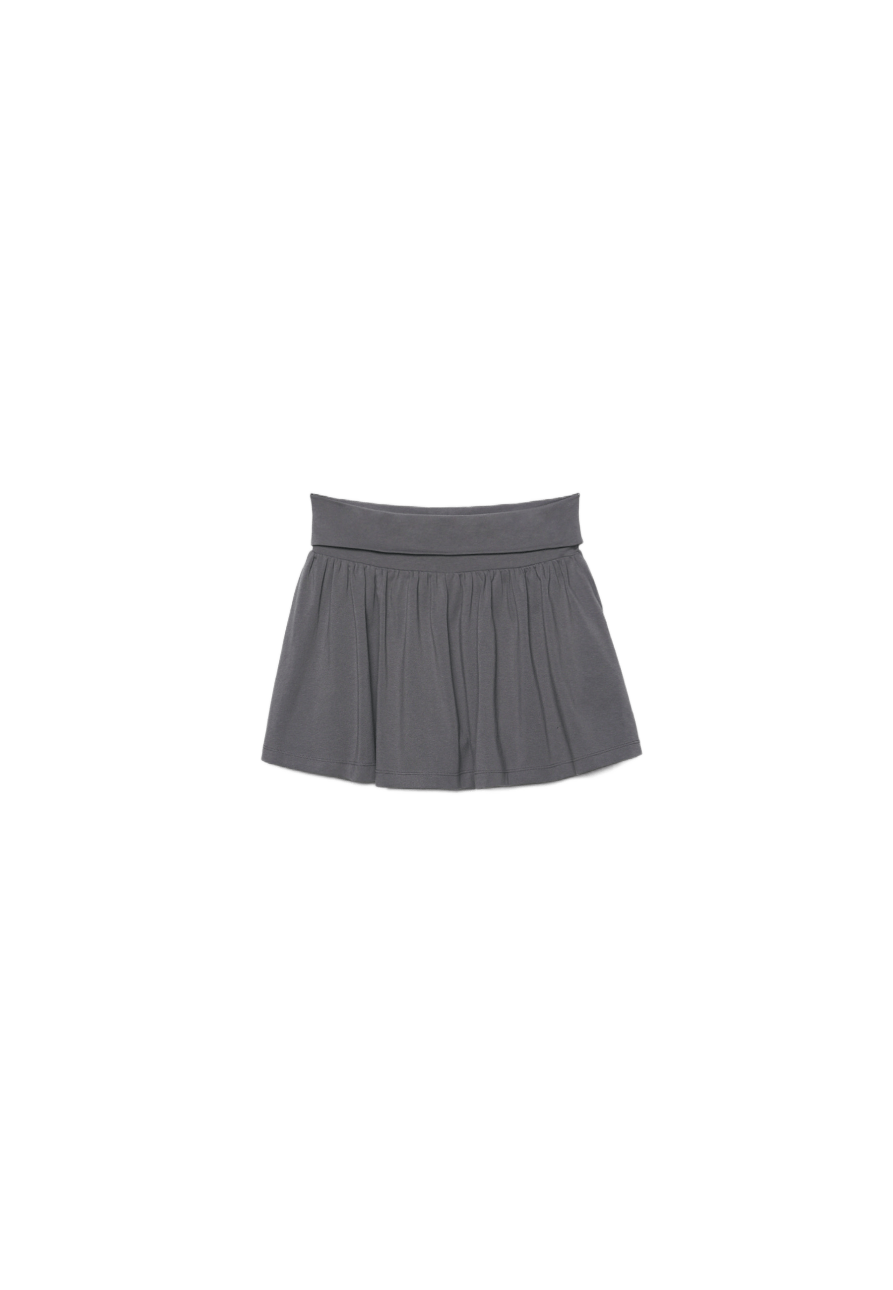 Wide-waist knit skort — Dark grey