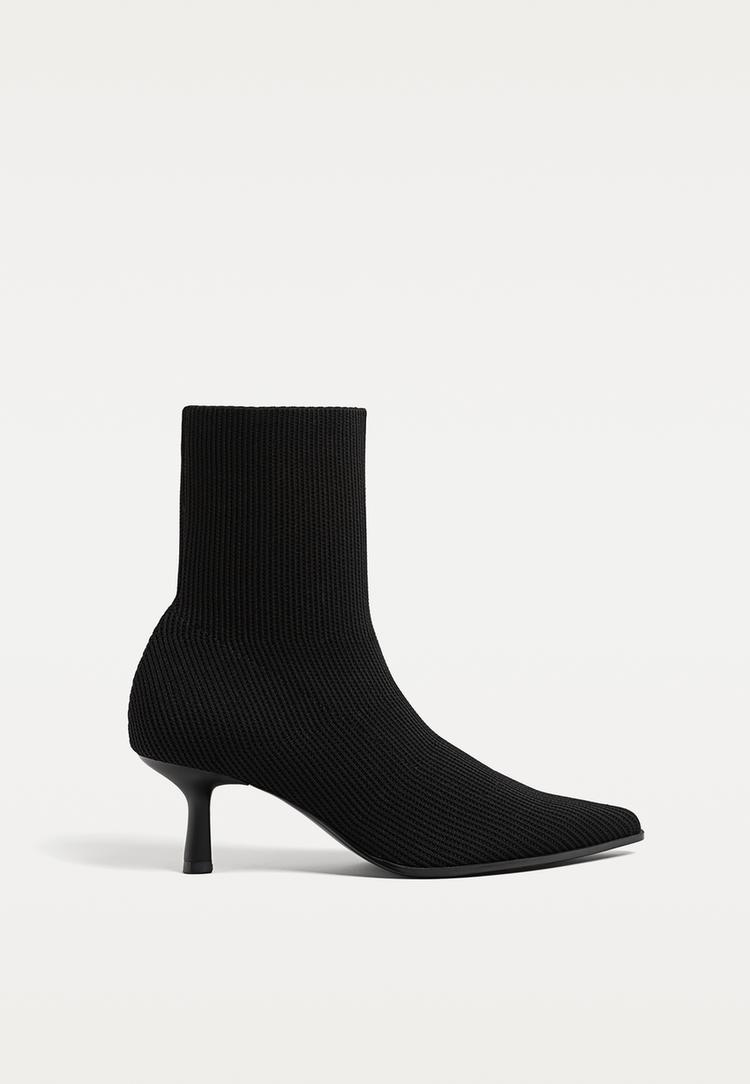 botines de tacon knit