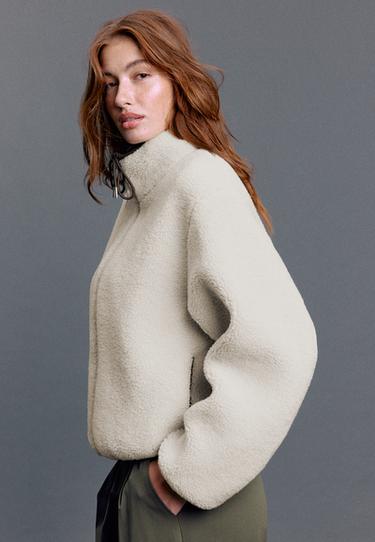 Contrast faux shearling jacket — Vanilla 5
