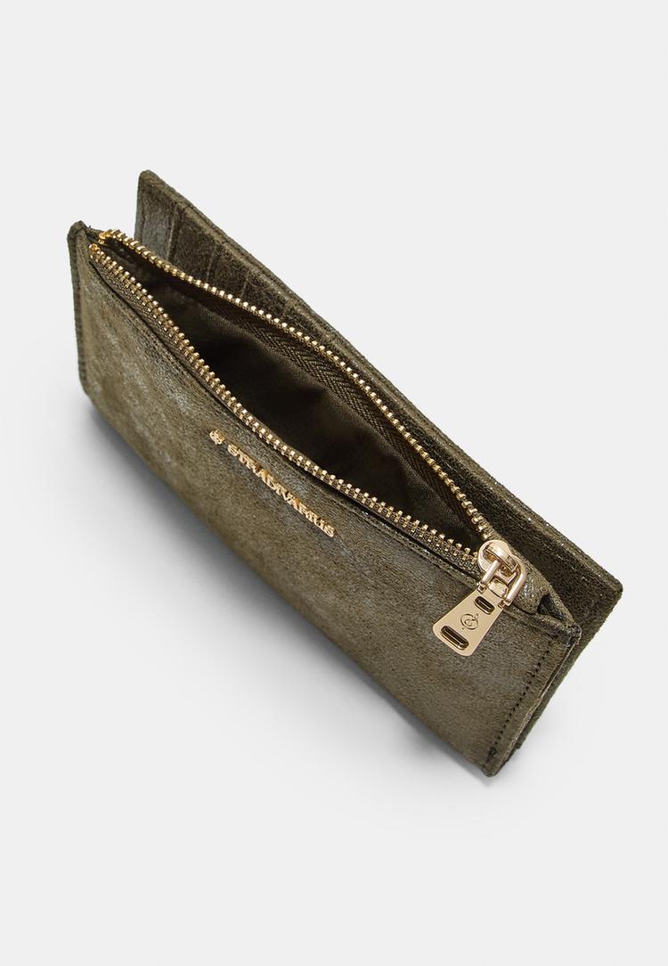 monedero tarjetero cremallera brillo