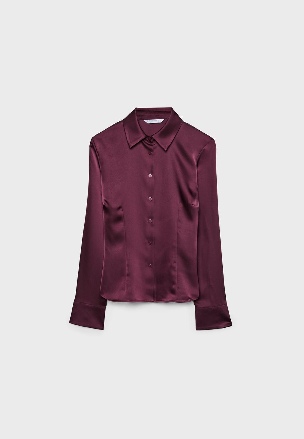 Chemise ajustée satinée