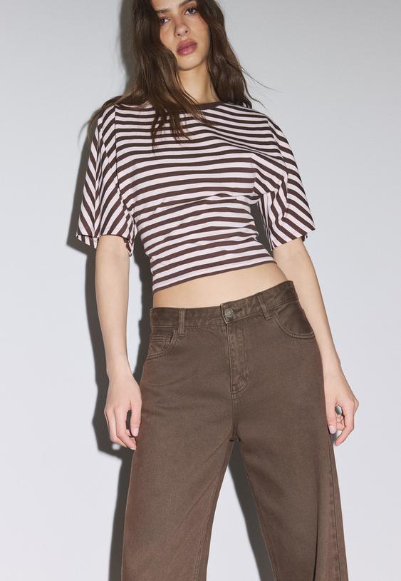 Stradivarius Wide-Leg Jeans Brown 10