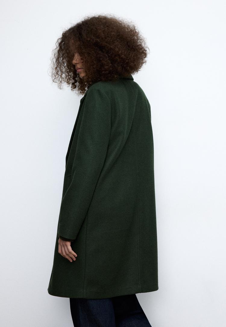 casaco midi com bot%C3%A3o de toque