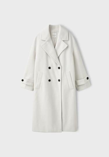 Long oversize soft-touch coat — White 7