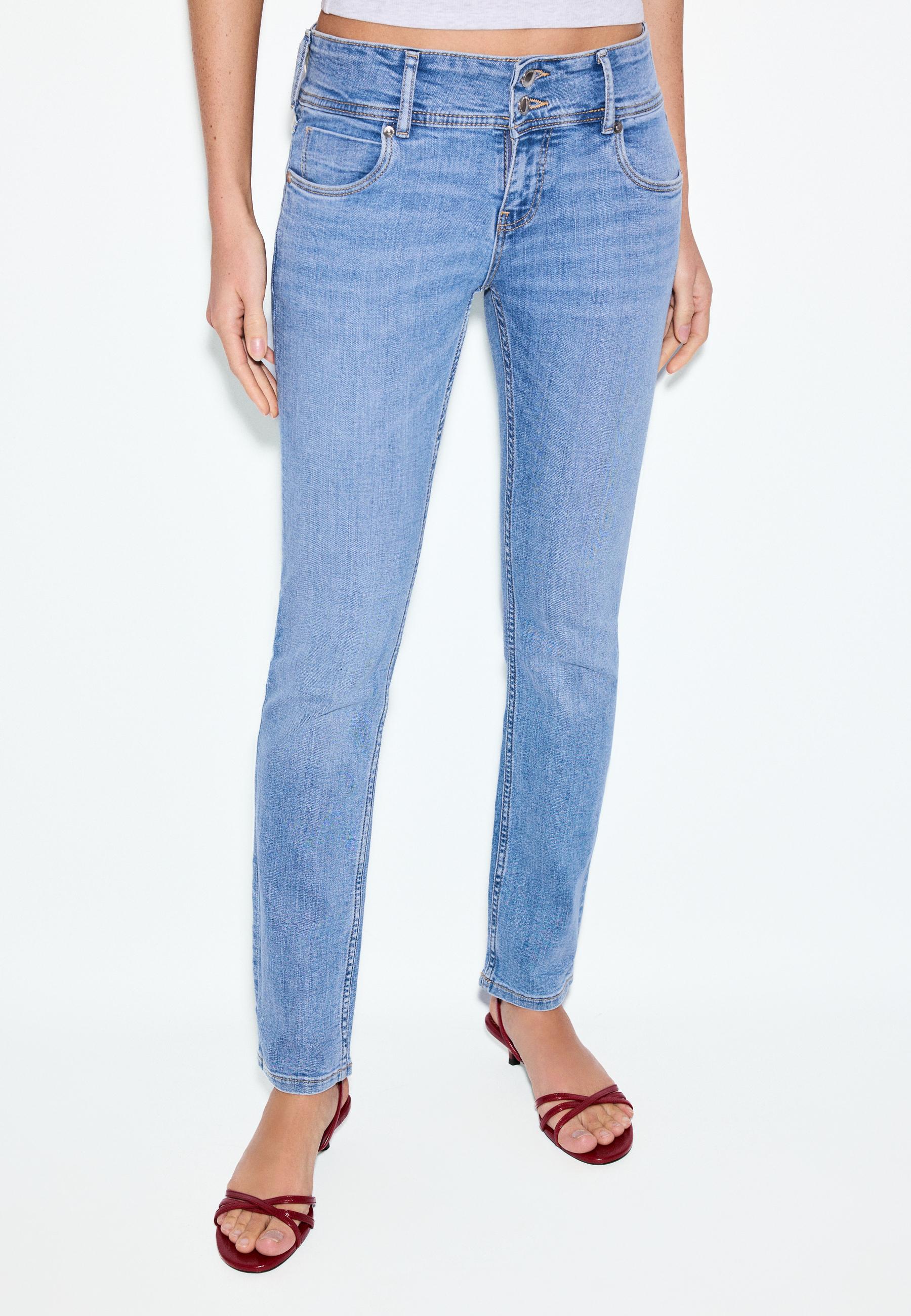 Low-rise slim fit jeans — MEDIUM BLUE DENIM