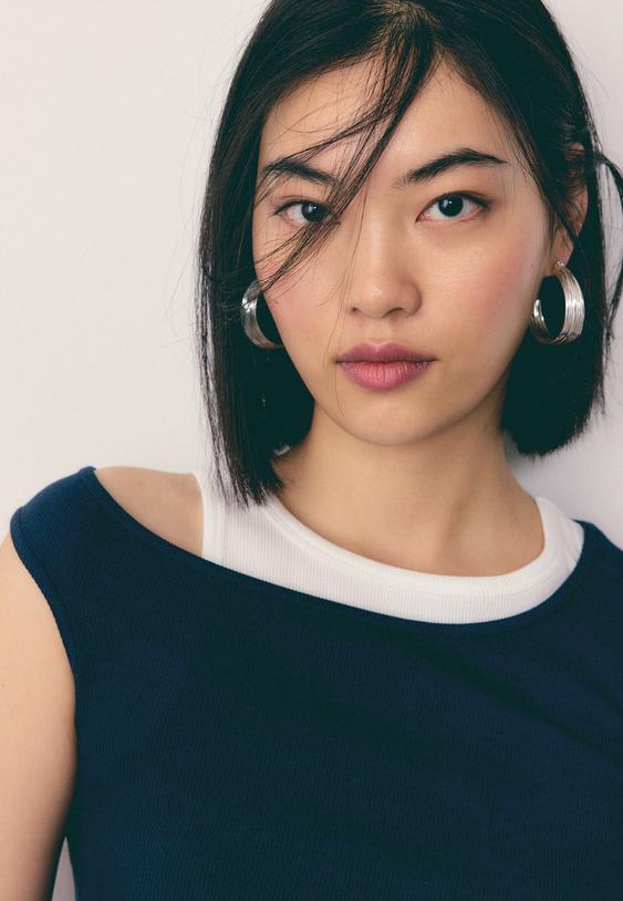 Stradivarius Double Layer T-Shirt Navy Blue Xl