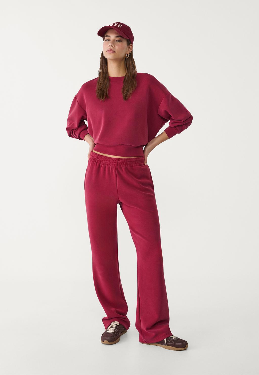 Soft-touch straight broek