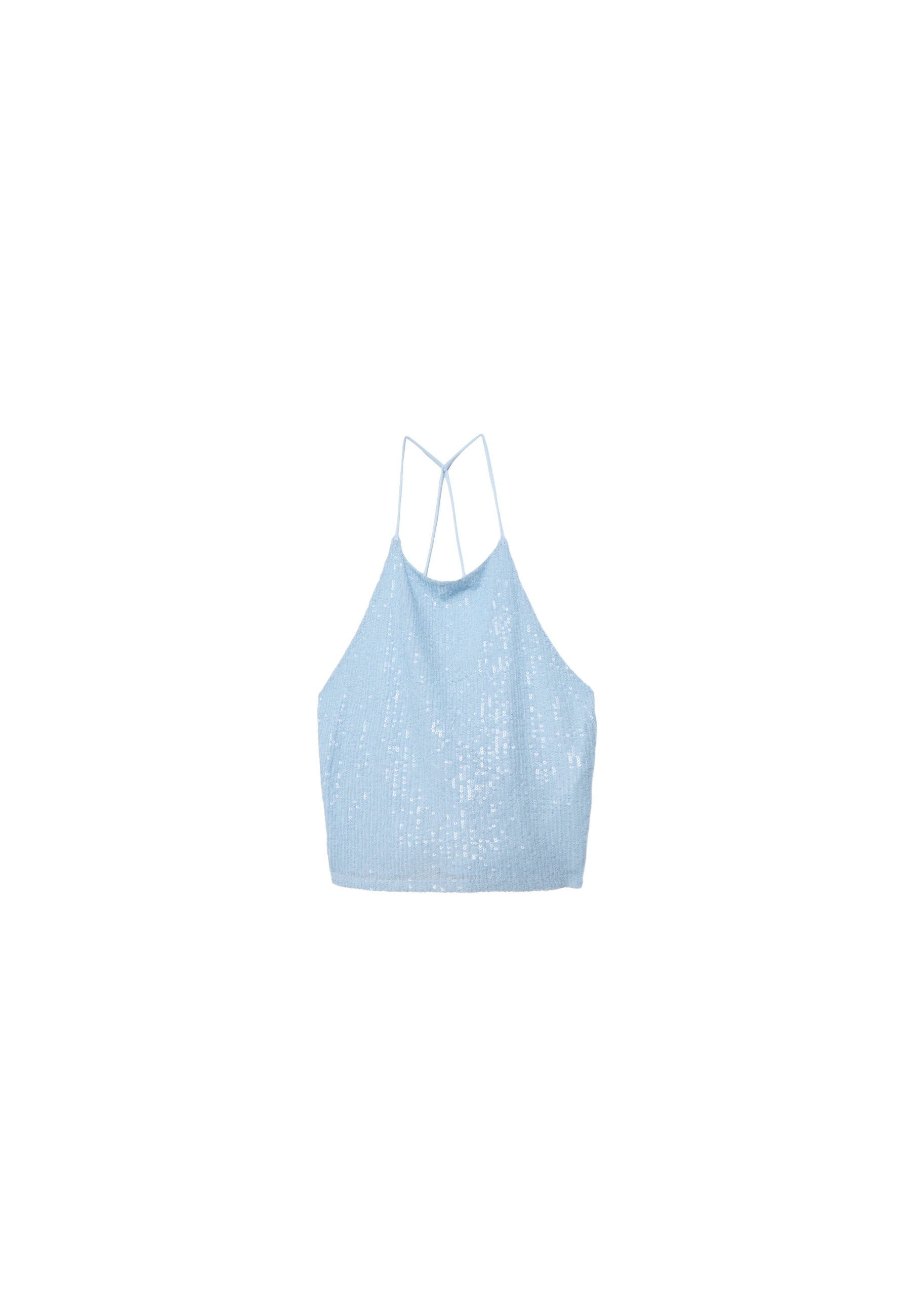 Sequin crop top — Sky blue