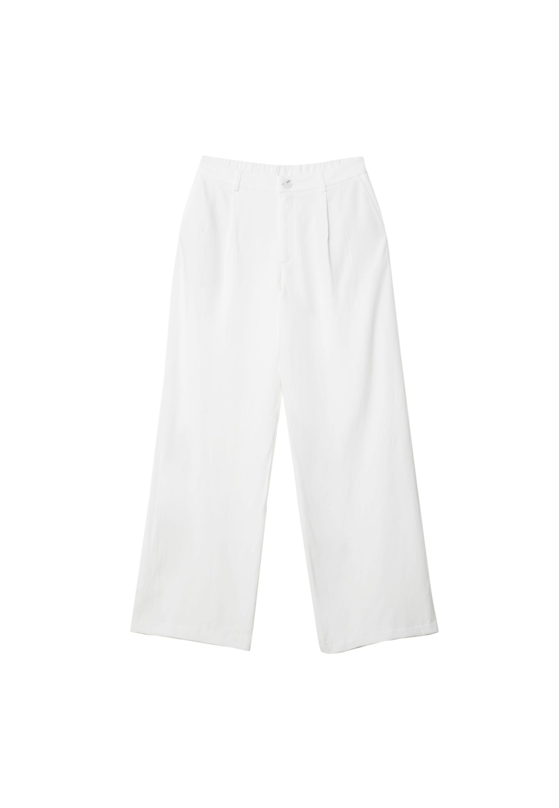 Stradivarius Keten görünümlü straight fit pantolon görsel 2