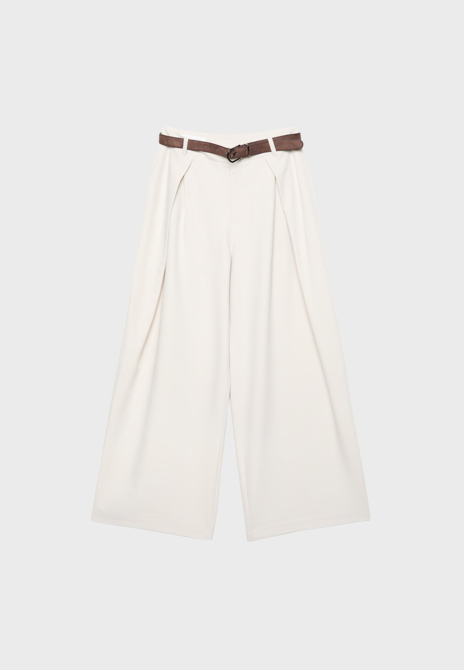 Maxi pensli kemerli pantolon - Görsel 22