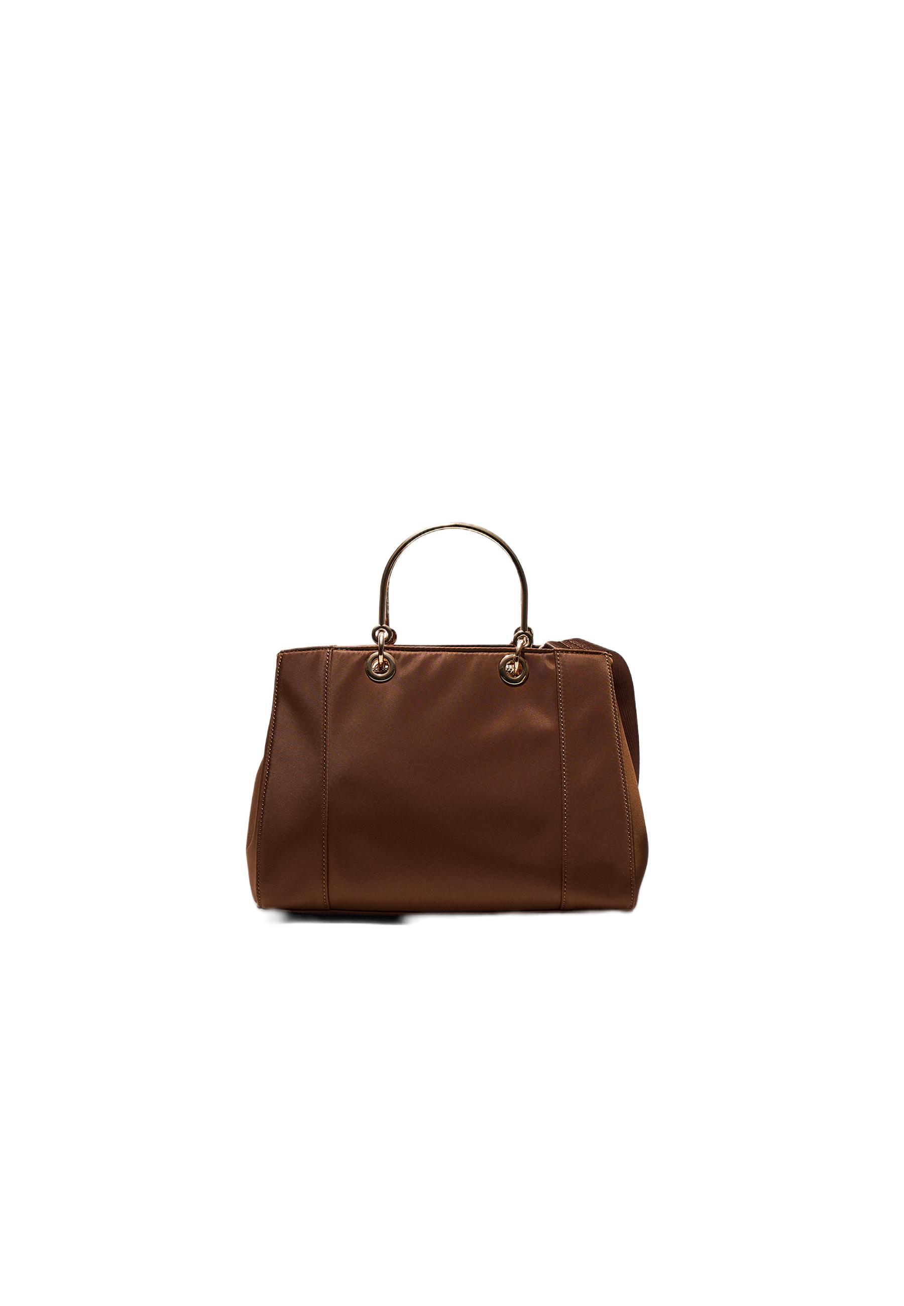 Tote bag with metallic handle — Terracotta