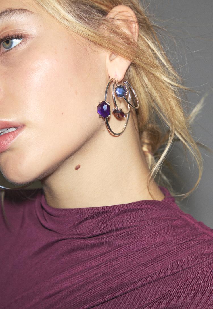 rhinestone maxi hoop earrings