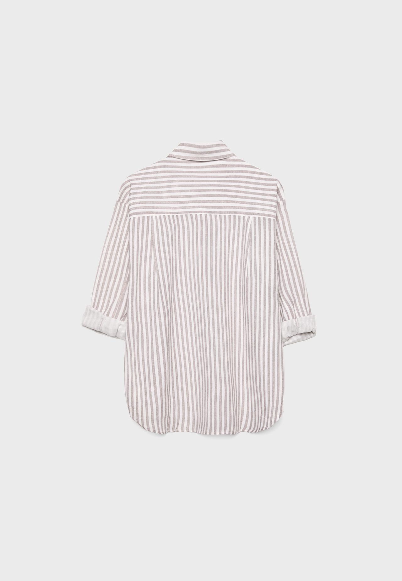 Linen effect shirt — Brown