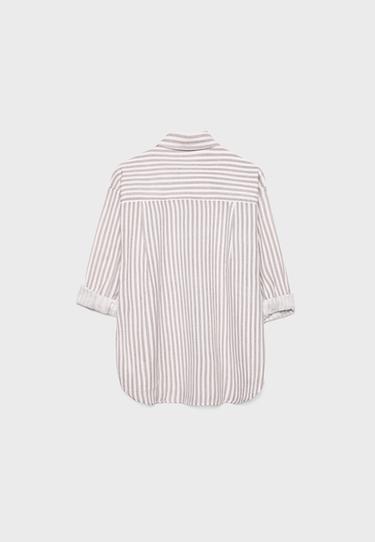 Linen effect shirt — Brown 8